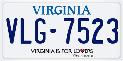 VA license plate VLG7523