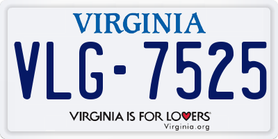 VA license plate VLG7525