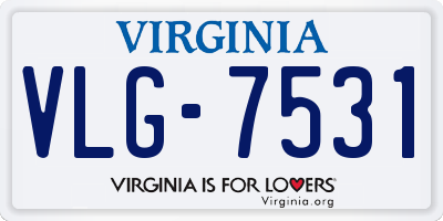 VA license plate VLG7531