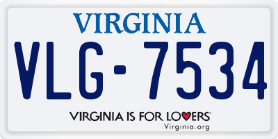 VA license plate VLG7534