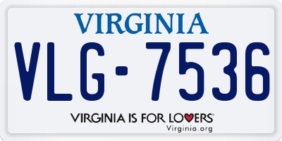 VA license plate VLG7536