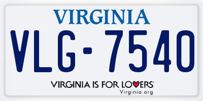 VA license plate VLG7540