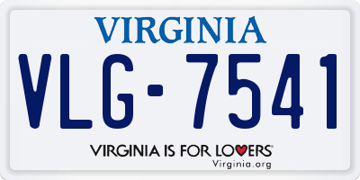VA license plate VLG7541