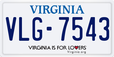 VA license plate VLG7543