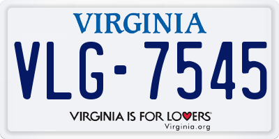 VA license plate VLG7545