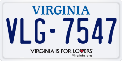 VA license plate VLG7547