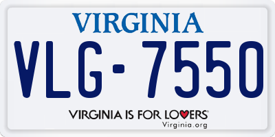 VA license plate VLG7550