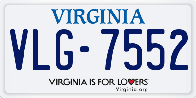 VA license plate VLG7552