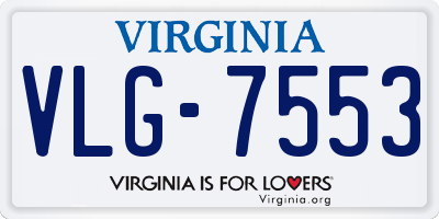 VA license plate VLG7553