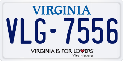 VA license plate VLG7556