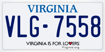 VA license plate VLG7558