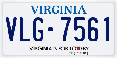 VA license plate VLG7561