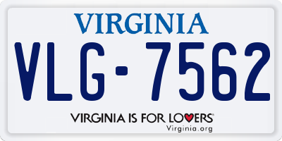 VA license plate VLG7562