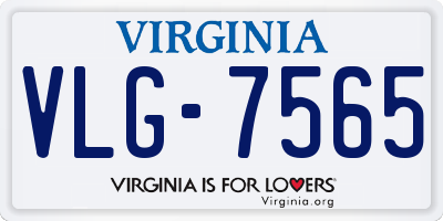VA license plate VLG7565