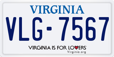 VA license plate VLG7567