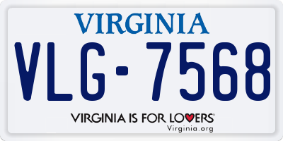 VA license plate VLG7568