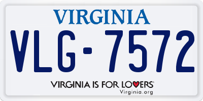 VA license plate VLG7572