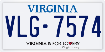 VA license plate VLG7574