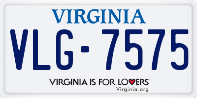 VA license plate VLG7575