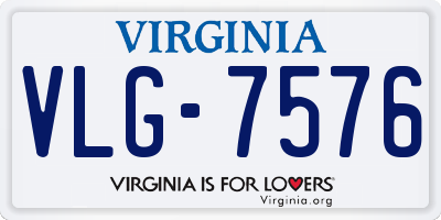 VA license plate VLG7576