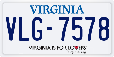 VA license plate VLG7578