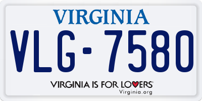 VA license plate VLG7580