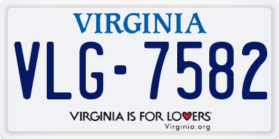 VA license plate VLG7582