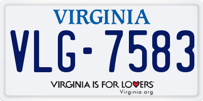 VA license plate VLG7583
