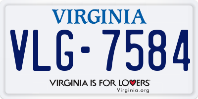 VA license plate VLG7584