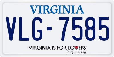VA license plate VLG7585