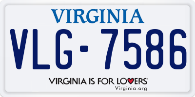 VA license plate VLG7586