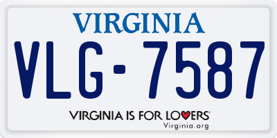 VA license plate VLG7587