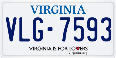 VA license plate VLG7593