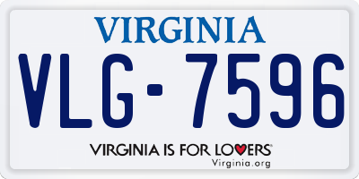 VA license plate VLG7596
