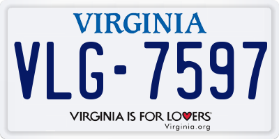 VA license plate VLG7597