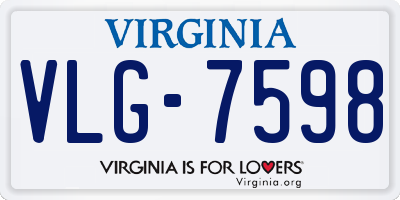 VA license plate VLG7598
