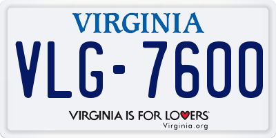 VA license plate VLG7600