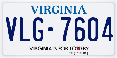 VA license plate VLG7604