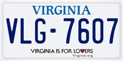 VA license plate VLG7607