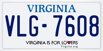 VA license plate VLG7608