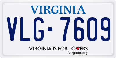 VA license plate VLG7609