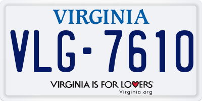 VA license plate VLG7610