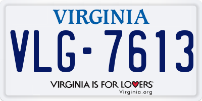 VA license plate VLG7613