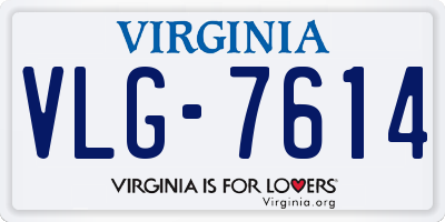 VA license plate VLG7614