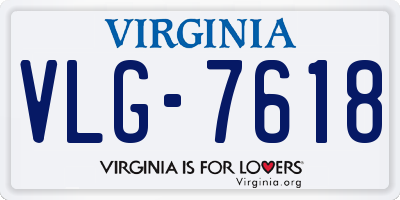 VA license plate VLG7618