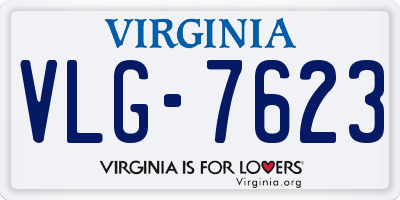 VA license plate VLG7623