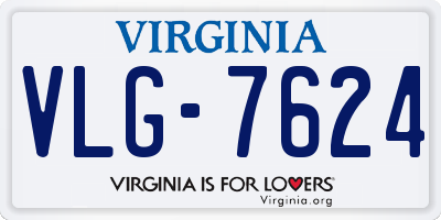 VA license plate VLG7624