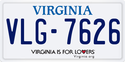 VA license plate VLG7626