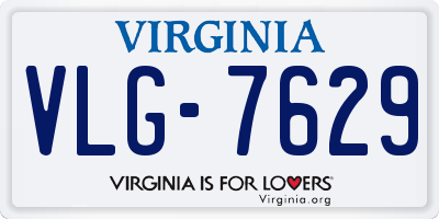 VA license plate VLG7629