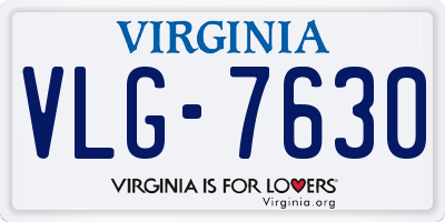 VA license plate VLG7630